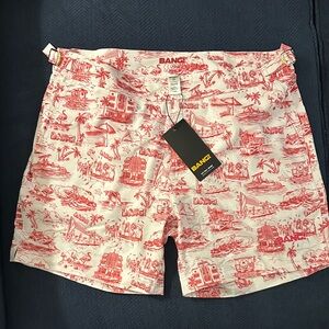 BANG NWT | Large |  TOILE DE MIAMI (RED) - Tailored Shorts | Brief Liner